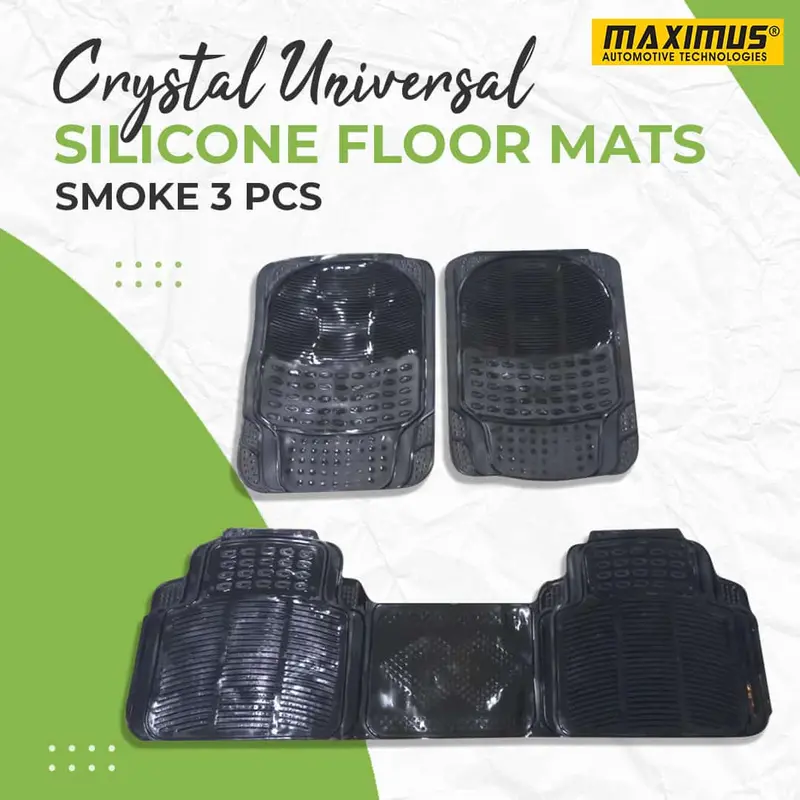 Crystal Universal Silicone Floor Mats Smoke 3 Pcs Mix Design (1096) - Foot Mat For Car 1