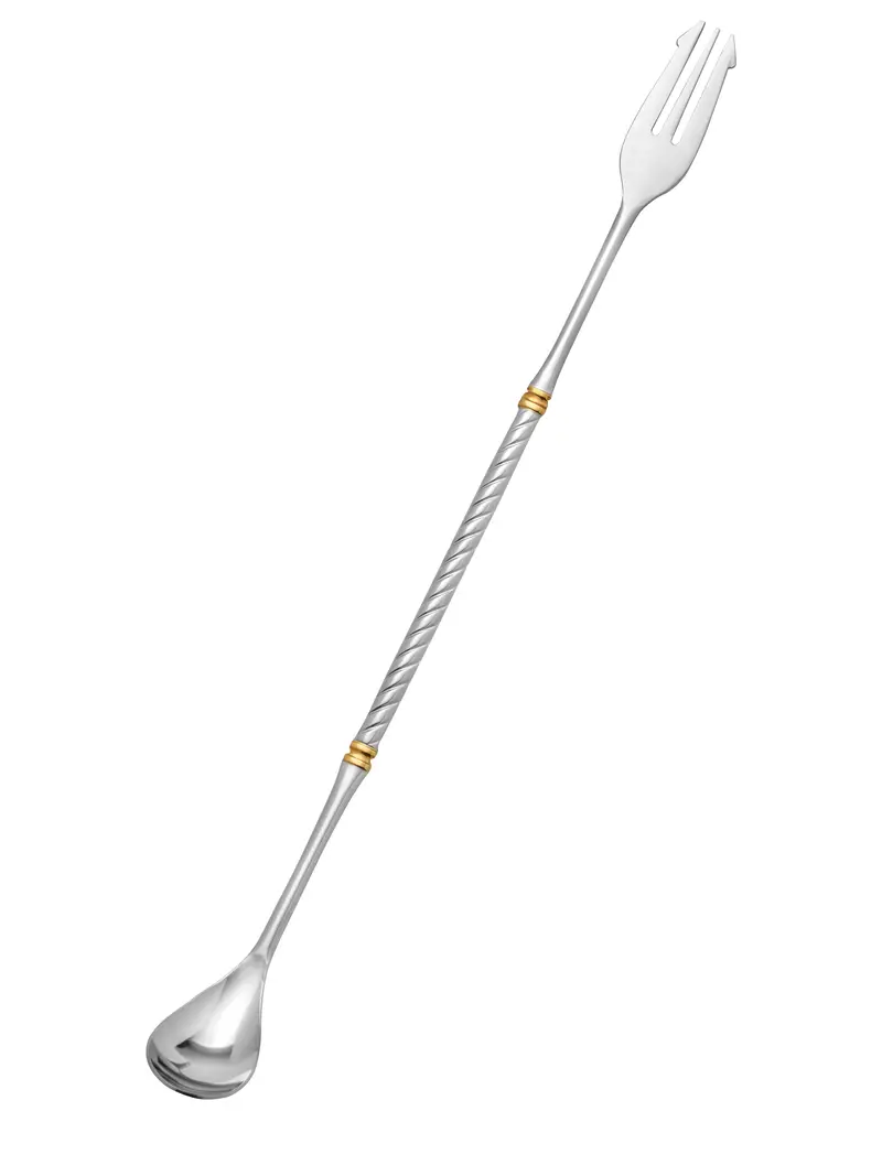 Cuillère Trident 31.5 Cm Inox Et Or - Yukiwa 1
