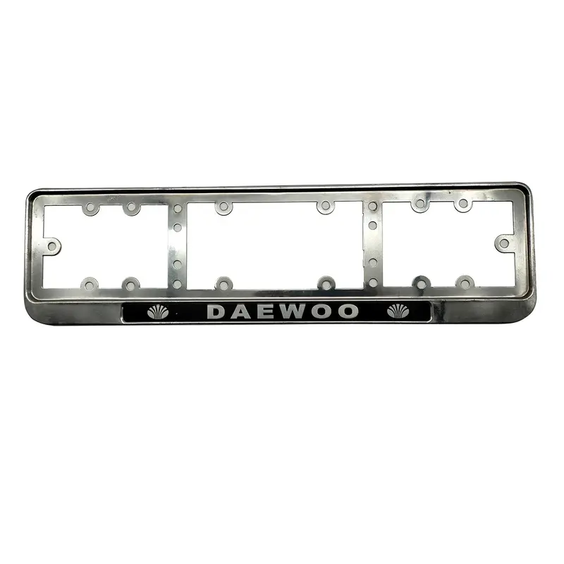 Daewoo Logo Chrome Metal License Number Plate Frame - For Cars 2