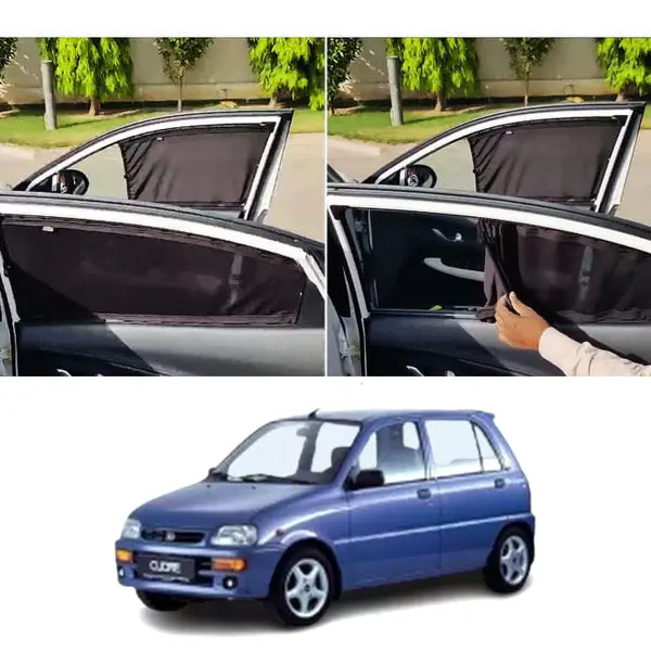 Daihatsu Cuore L500 Custom Fit Retractable Curtains 2002 - 2012 - Sun Shade - Parda 1