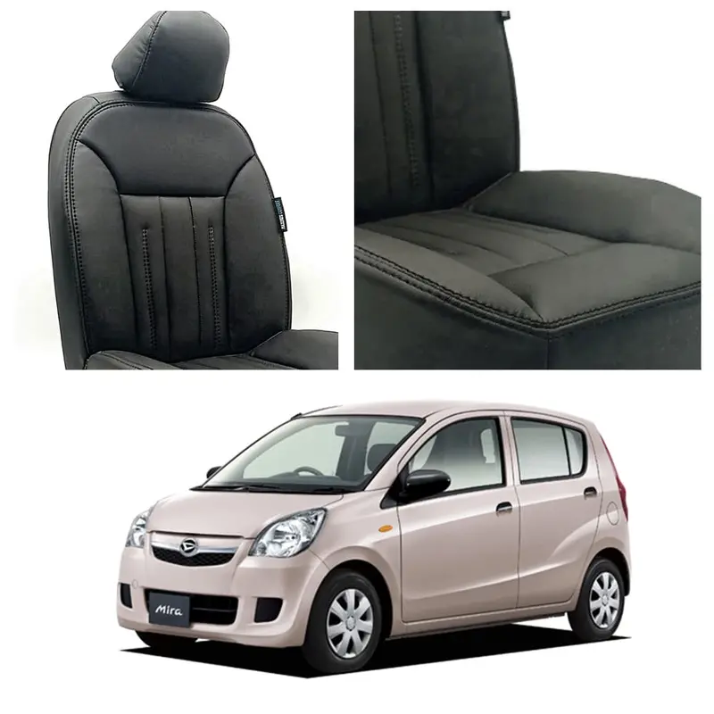 Daihatsu Mira Audi Design Black Seat Covers 2006 - 2021 1