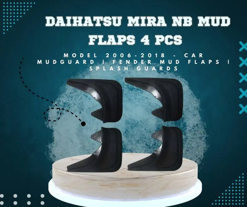 Daihatsu Mira Mud Flaps 4 Pcs 2006 - 2018 - Car Mudguard | Fender Mud Flaps 1
