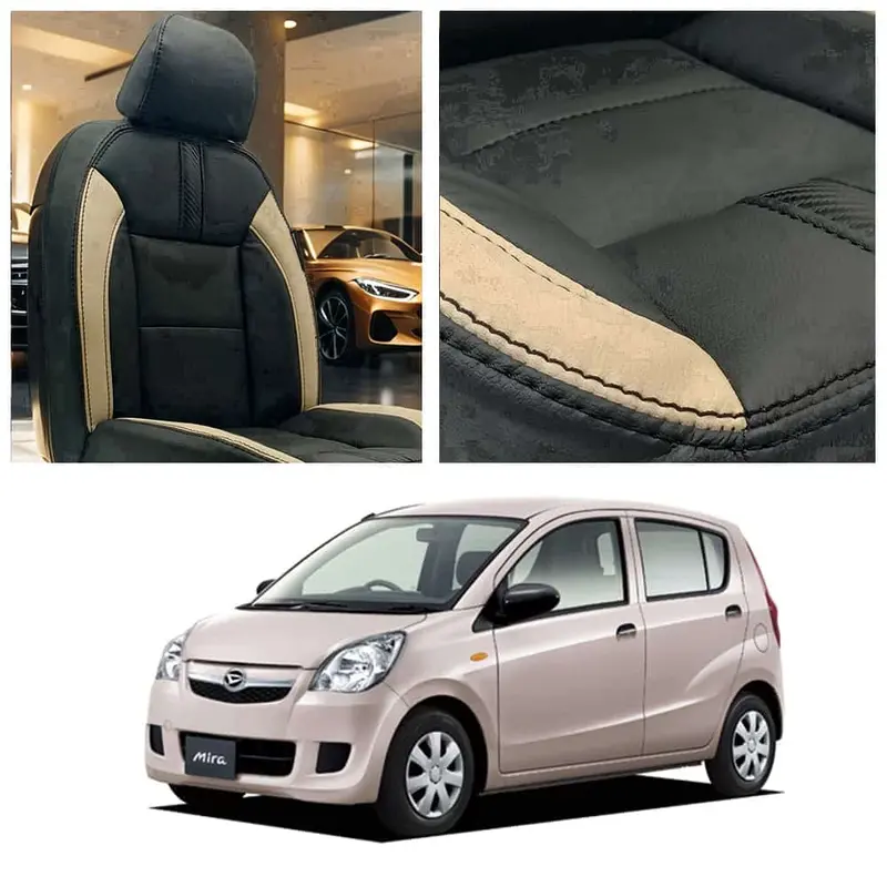 Daihatsu Mira Type R Black Beige Seat Covers 2006 - 2021 1