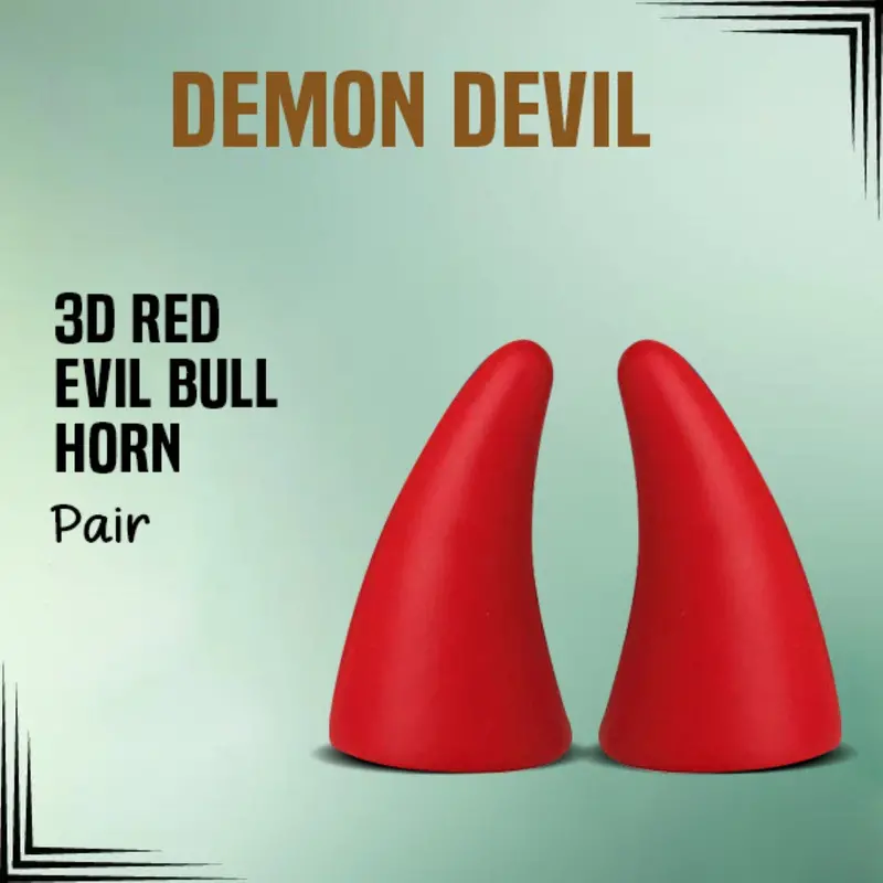 Demon Devil 3D Red Evil Bull Horn - Pair 1