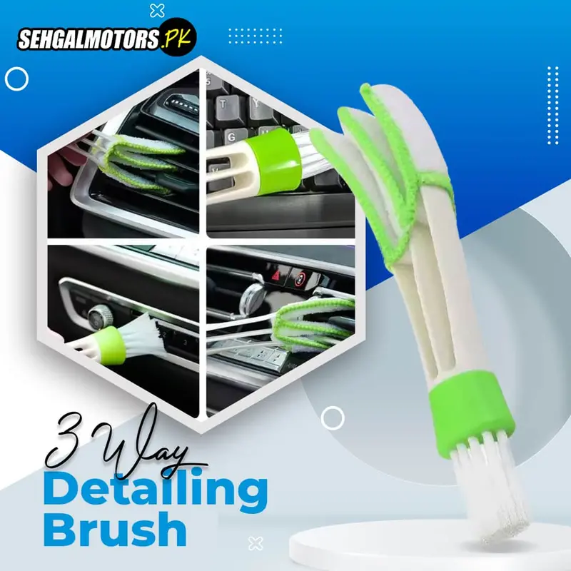 Detailing Brush 3 Way - Car Detail Tools Brush Long Durable 2 In 1 Double Slider Car Clean 1