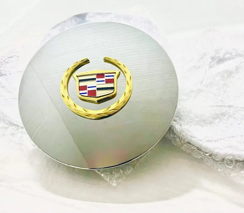 Deville Dts Gold Factory Style Emblem Center Caps Set Of 4 1
