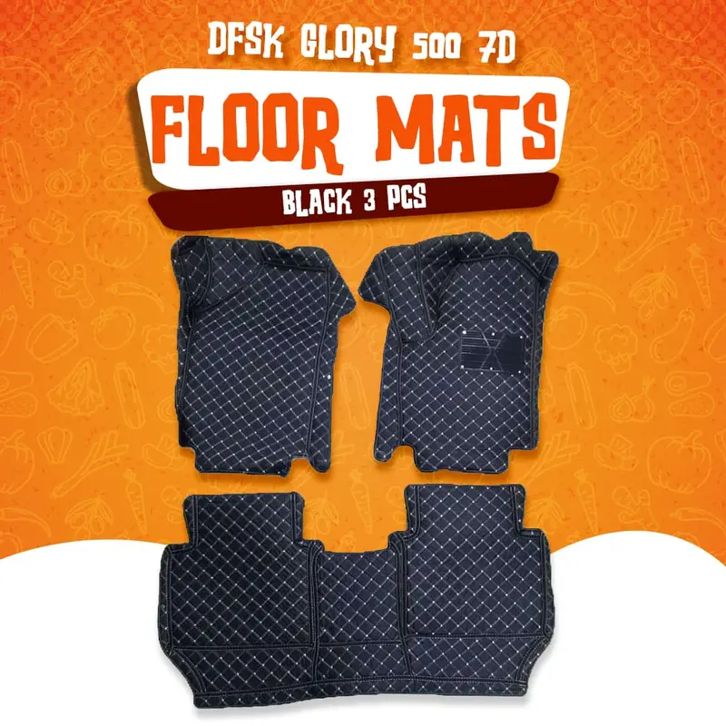 Dfsk Glory 500 7D Floor Mats - Black 3 Pcs Set 2020 - 2025 1