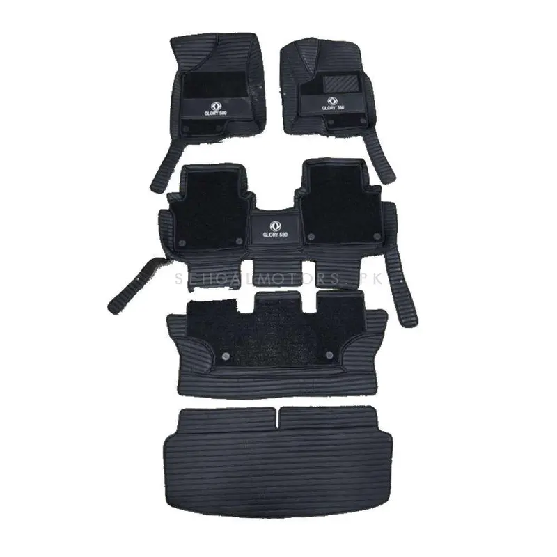 Dfsk Glory 580 10D Floor Mats Black With Black Grass 2020 - 2025 - Mix Thread 5 Pcs 2