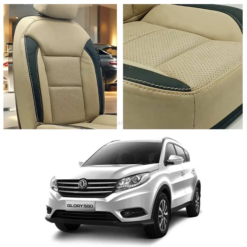 Dfsk Glory 580 Breathable Beige Black Seat Covers 7 Seater 2020 - 2025 1