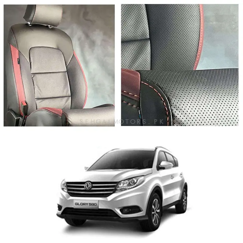 Dfsk Glory 580 Breathable Black Red Seat Covers 2020 - 2025 - 7 Seater 1