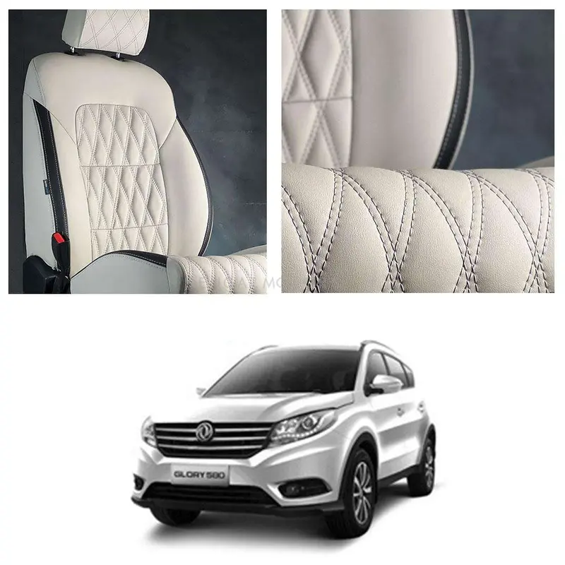 Dfsk Glory 580 Diamond Cut Beige Black Seat Covers 2020 - 2025 - 7 Seater 1