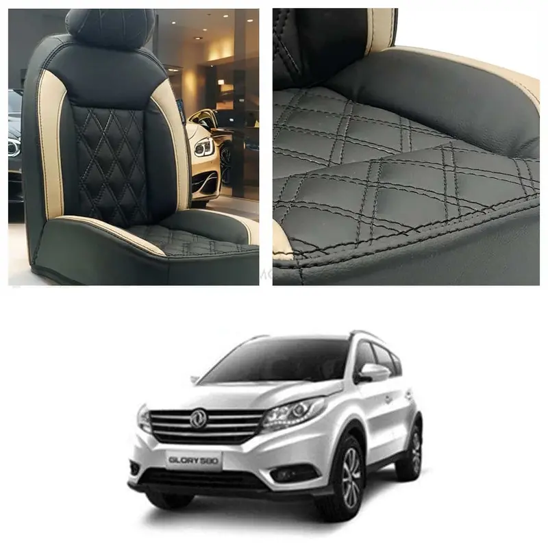 Dfsk Glory 580 Diamond Cut Black Beige Seat Covers 7 Seater 2020 - 2025 1