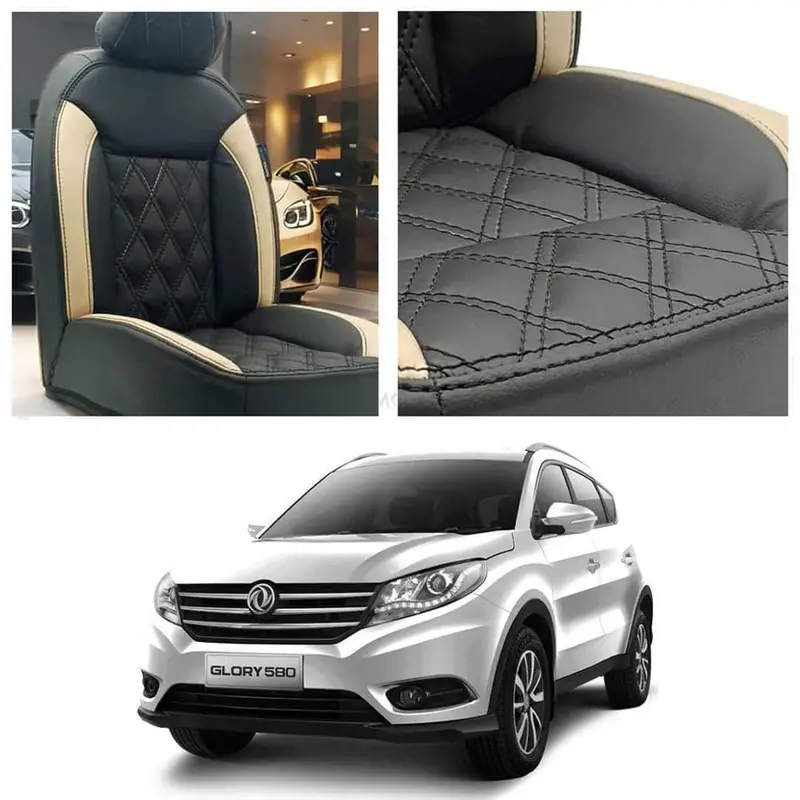 Dfsk Glory 580 Diamond Cut Black Beige Seat Covers 7 Seater 2020 - 2025 1