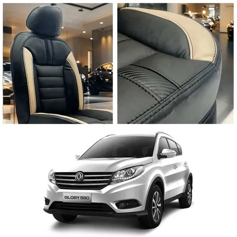 Dfsk Glory 580 Hockey Design Black Beige Seat Covers 7 Seater 2020 - 2025 1