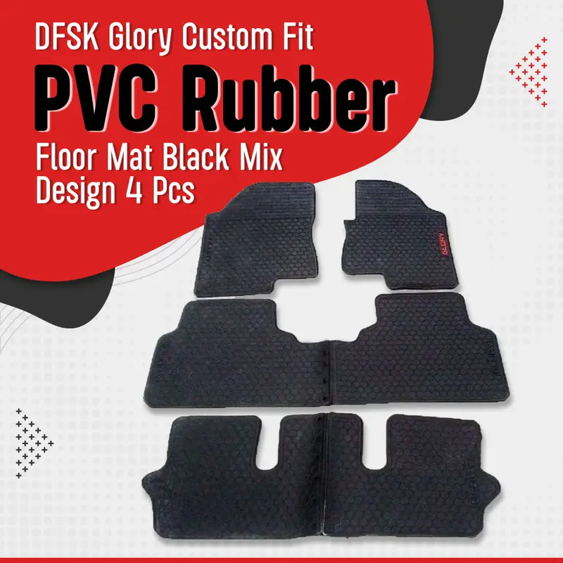 Dfsk Glory Custom Fit Pvc Rubber Floor Mat Black 2020 - 2025 - Mix Design 4 Pcs 1