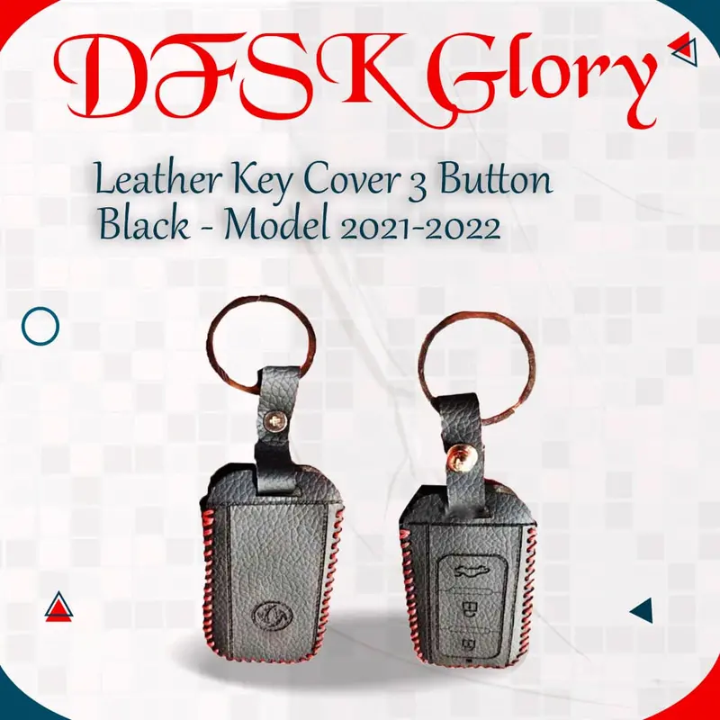 Dfsk Glory Leather Key Cover 3 Button Black 2020 - 2025 1