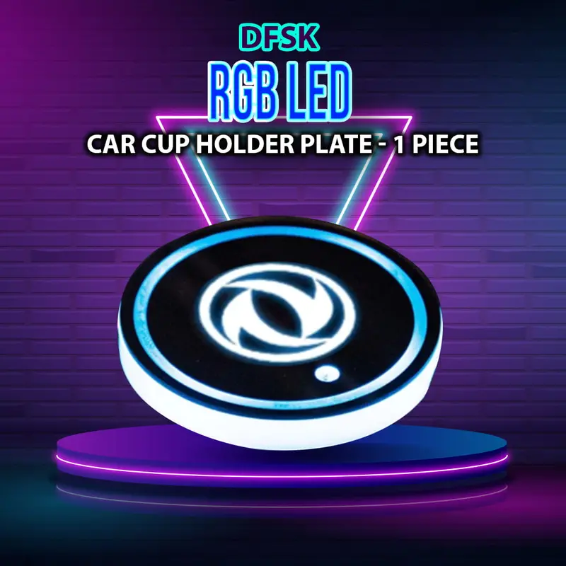 Dfsk Rgb Led Car Cup Holder Plate - 1 Piece - Glass Cup Coaster Car Rgb Led Cup Holder Mat Pad Coaster Rechargeable 1