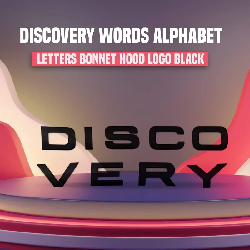 Discovery Alphabet Letters Bonnet Hood Logo Black 1
