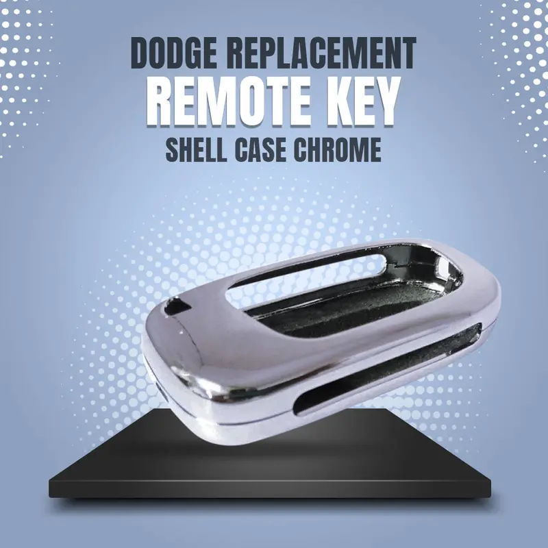Dodge Remote Key Shell Case Cover Chrome - Replacement Casing 1