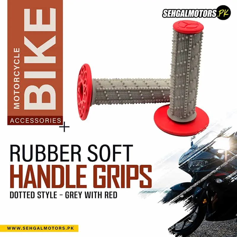 Dotted Style Rubber Soft Handle Grips For Motorcycle Bikes Pair 1