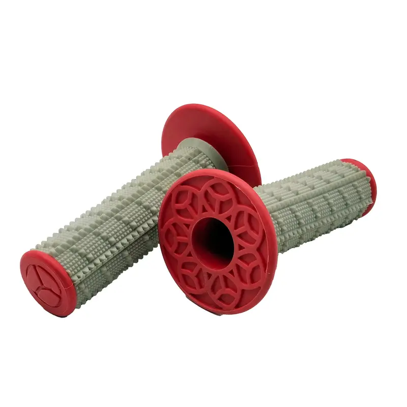 Dotted Style Rubber Soft Handle Grips For Motorcycle Bikes Pair 2