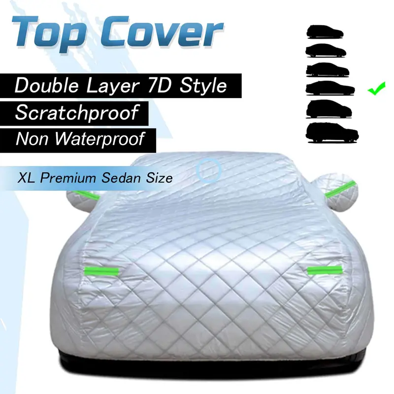 Double Layer 7D Style Xl Scratchproof Non Waterproof Top Cover - - Xl Premium Sedan Size 1