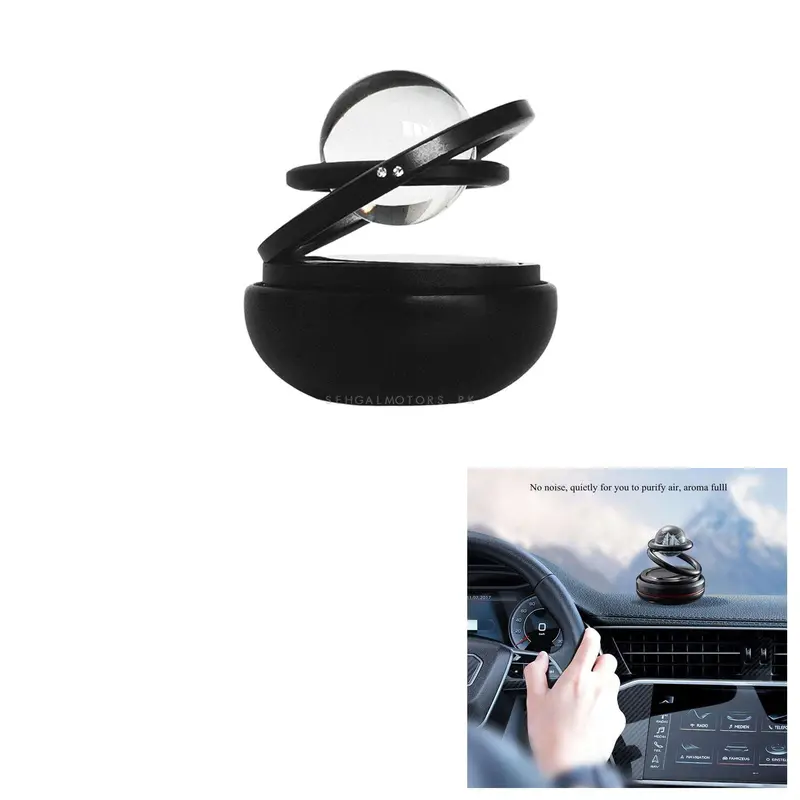 Double Ring Suspension Solar Car Perfume - Multi Color - Rotating Ornaments Car Interior Decoration 2