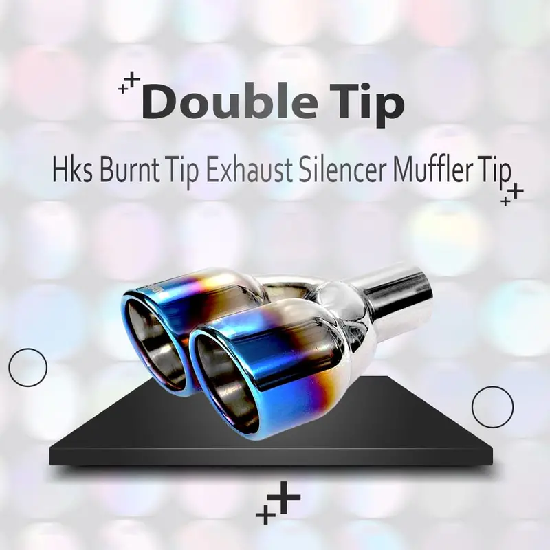 Double Tip Hks Burnt Tip Exhaust Silencer Muffler Tip 1