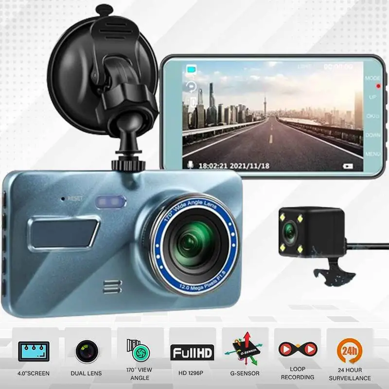 Dvr Black Box Dual Lens 1296P 1