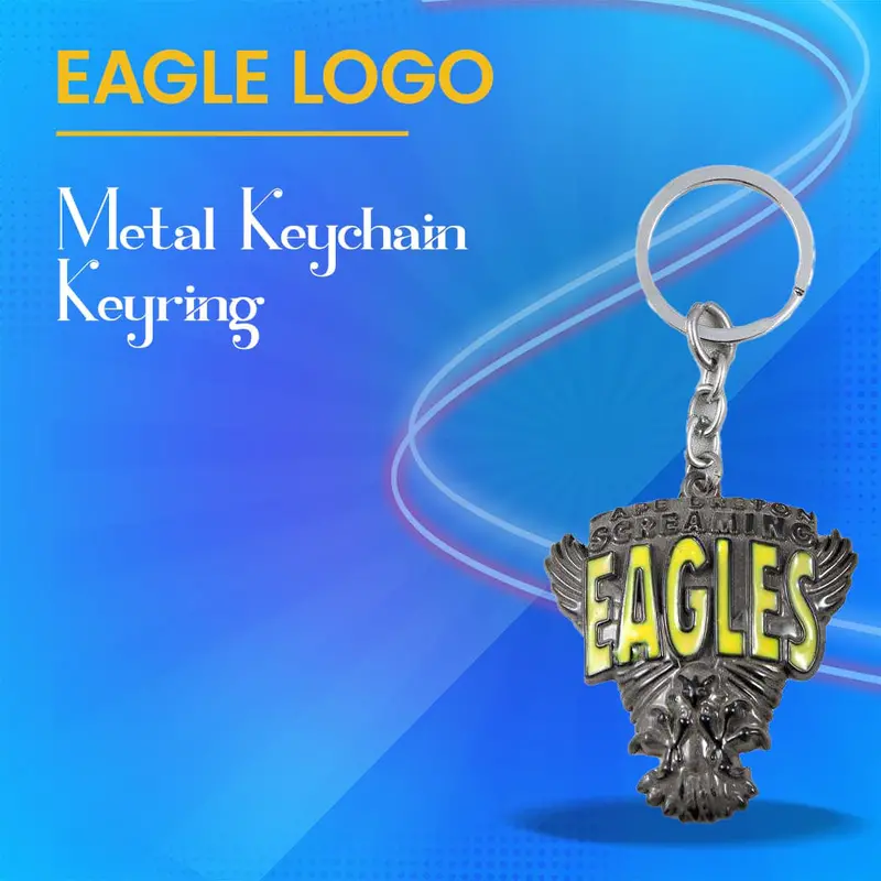Eagles Metal Keychain Keyring - Black And Yellow 1