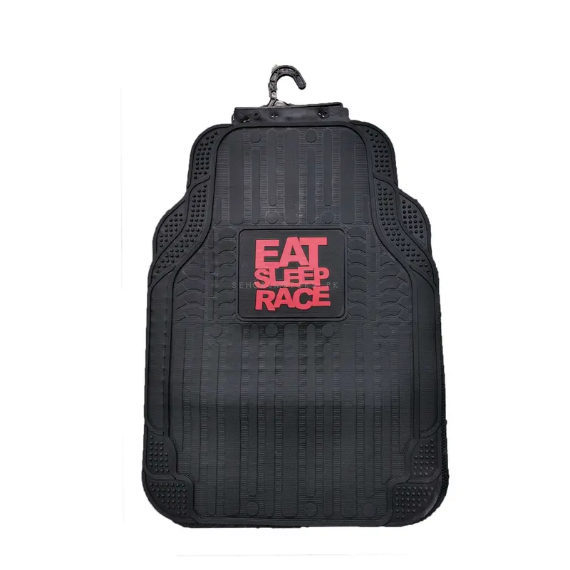 Eat Sleep Race Universal Pvc Rubber Floor Mat Mix Design 5 Pcs - Foot Mat For Car 2