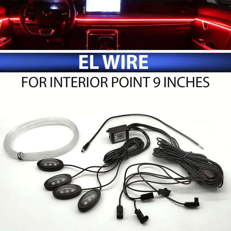 El Wire For Interior Point 9 Inches - Led Neon Glow El Wire Ambient Light Rope 2