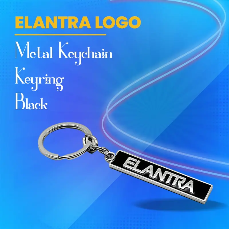 Elantra Metal Keychain Keyring - Black 1