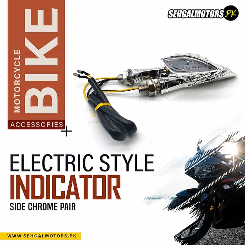 Electric Style Bike Side Indicator Chrome Pair 1