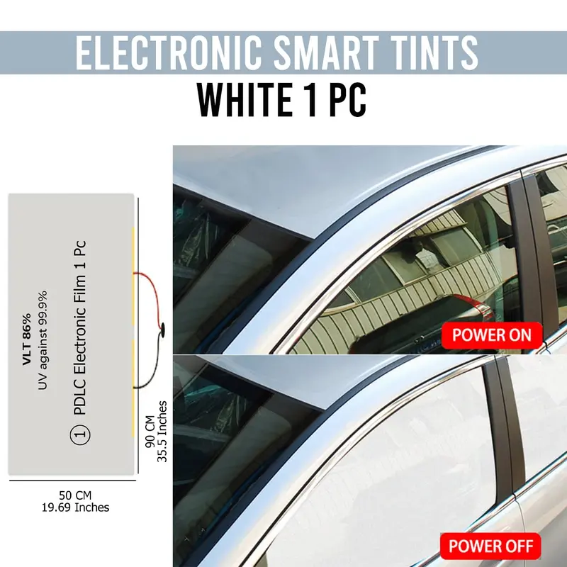 Electronic Smart Window Tint White 1 Pc - Remote Control Operated Film 1