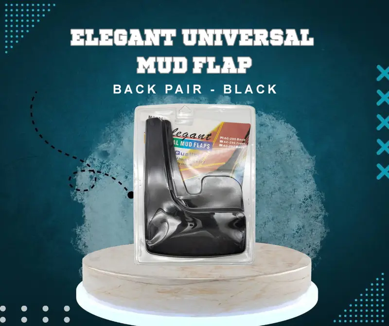 Elegant Universal Mud Flap Back Pair - Black Ac-295 1