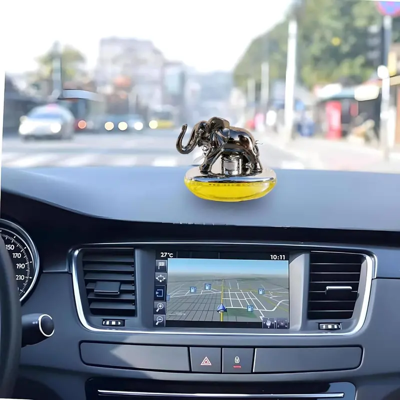Elephant Car Perfume Fragrance For Dashboard Silver - Multi 1