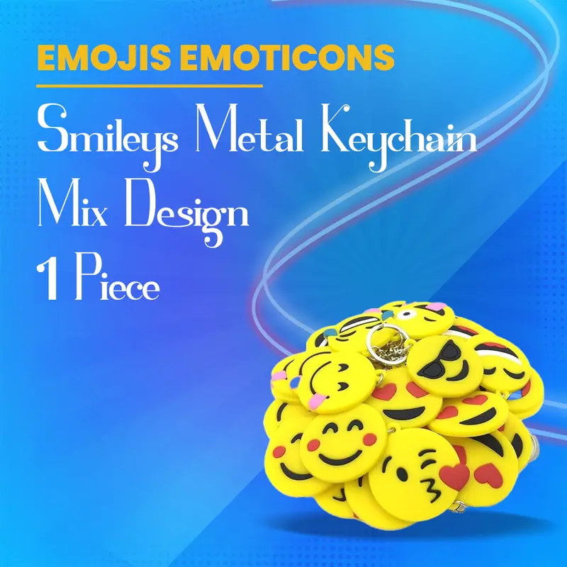 Emojis Emoticons Smileys Metal Keychain - Mix Design - 1 Piece 1