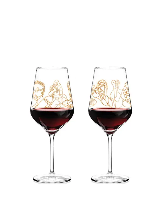 Ens. De 2 Verres À Vin Rouge Sagngold - Ritzenhoff 1