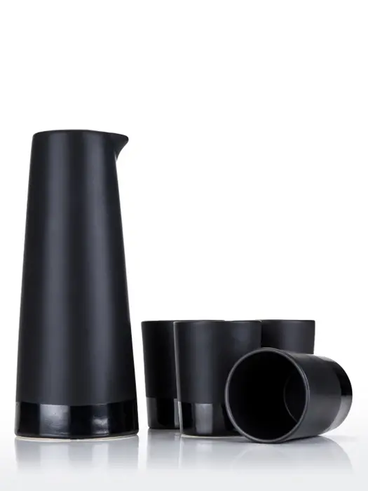 Ensemble À Saké En Céramique Noire (5 Pièces)- Visky 1