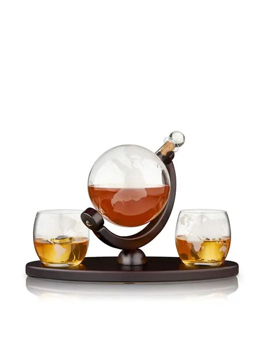 Ensemble Carafe Et Deux Verres À Whisky Globe - Viski 1