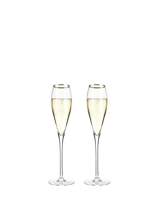 Ensemble De 2 Flûtes À Champagne Doré - Viski 1