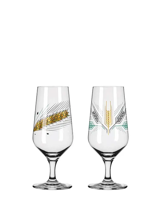 Ensemble De 2 Verres À Bière Brauchzeit Pils Plume - Ritzenhoff 1