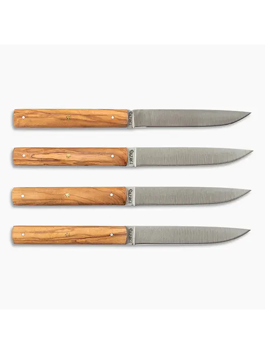 Ensemble De 4 Couteaux À Steak (Bois Olivier)- Hazaki 1