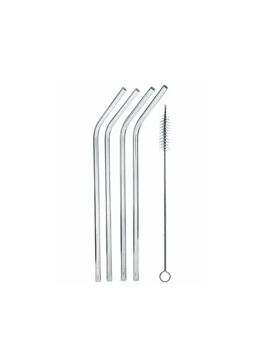 Ensemble De 4 Pailles Inox Arrondies - Franmara 1