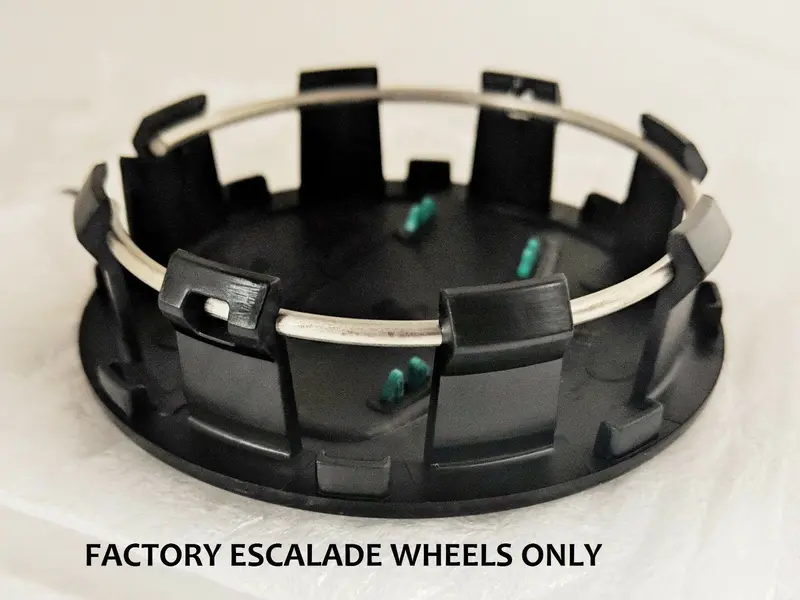 Escalade 3.5" Gloss Black With New Style Chrome Logos Set Of 4 2
