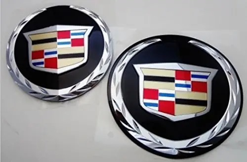 Escalade Front And Rear Chrome Wreath And Crest W/Black Plates 2007-2014 1