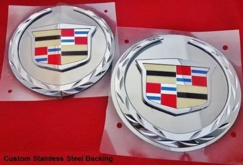 Escalade Front And Rear Chrome Wreath And Crest W/ Stainless Steel Plates 2007-2014 1