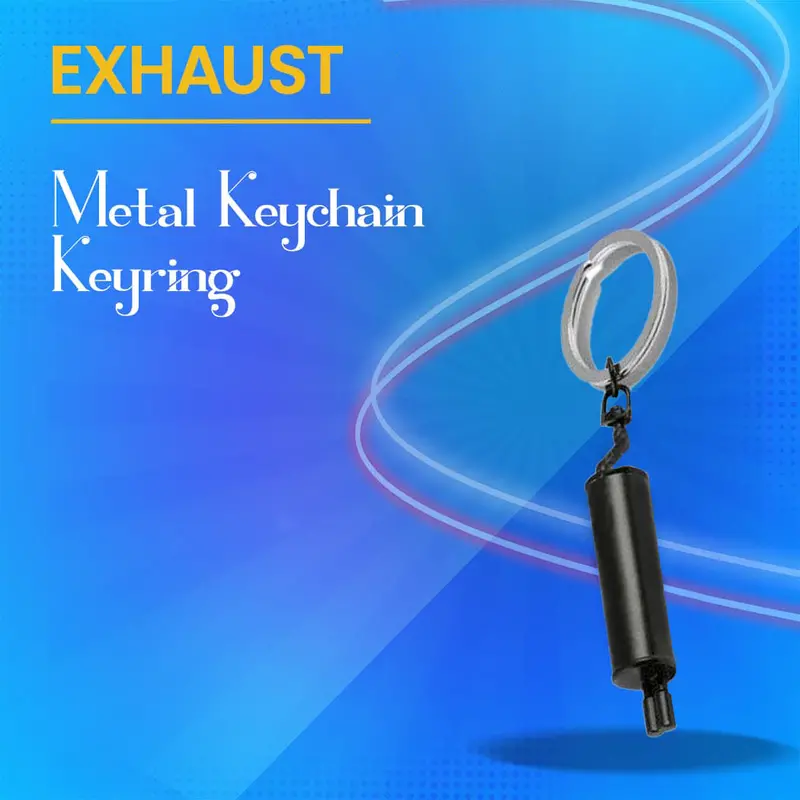 Exhaust Metal Keychain Keyring Black 1