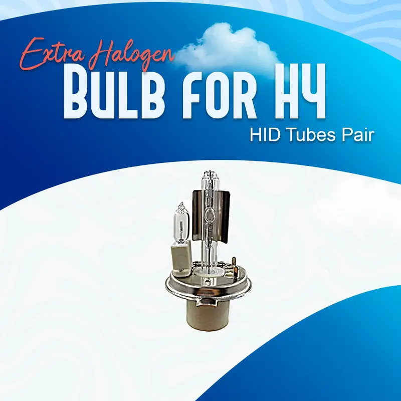 Extra Halogen Bulb For H4 Hid Tubes Each - For Head Lights | Headlamps | Bulb | Light 1